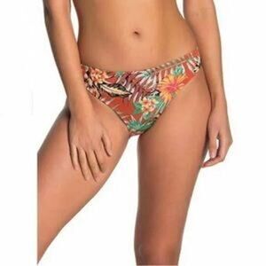 The Bikini Lab Tropical Oasis Floral Hibiscus Hipster Bikini Swim Bottom L NWT